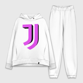 Женский костюм хлопок Oversize с принтом Juventus | 3D Logo Fuchsia (2021) в Кировске,  |  | 0x000000123 | juve | juventus | ronaldo | юве | ювентус