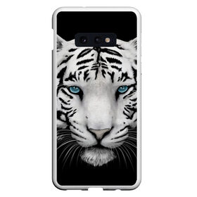 Чехол для Samsung S10E с принтом тигр в Кировске, Силикон | Область печати: задняя сторона чехла, без боковых панелей | Тематика изображения на принте: белый тигр | тигр
