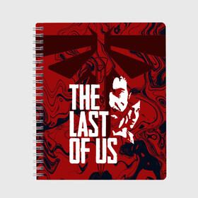 Тетрадь с принтом THE LAST OF US в Кировске, 100% бумага | 48 листов, плотность листов — 60 г/м2, плотность картонной обложки — 250 г/м2. Листы скреплены сбоку удобной пружинной спиралью. Уголки страниц и обложки скругленные. Цвет линий — светло-серый
 | abstract | cicadas | fireflies | naughty dog | the last of us | the last of us part 2 | абстракция | джоэл | надпись | последние из нас | цикады | элли