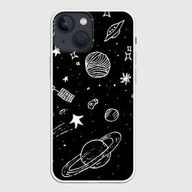 Чехол для iPhone 13 mini с принтом Cosmos в Кировске,  |  | Тематика изображения на принте: comet | cosmos | moon | planet | satellite | saturn | space | star | weightlessness | звезда | комета | космос | луна | невесомость | планета | сатурн | спутник