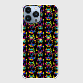 Чехол для iPhone 13 Pro Max с принтом Pattern в Кировске,  |  | Тематика изображения на принте: jaw | neon | pattern | skull | teeth | vanguard | авангард | зубы | неон | пасть | узор | череп