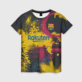 Женская футболка 3D с принтом FC Barcelona | La Liga pre-match shirt (2021) в Кировске, 100% полиэфир ( синтетическое хлопкоподобное полотно) | прямой крой, круглый вырез горловины, длина до линии бедер | Тематика изображения на принте: 0x000000123 | barca | barcelona | fcb | messi | барса | барселона | месси | фкб