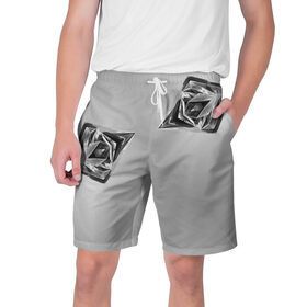 Мужские шорты 3D с принтом Geometric в Кировске,  полиэстер 100% | прямой крой, два кармана без застежек по бокам. Мягкая трикотажная резинка на поясе, внутри которой широкие завязки. Длина чуть выше колен | 