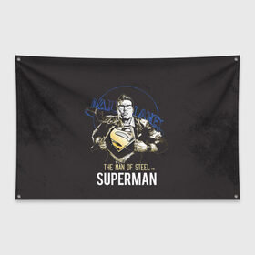 Флаг-баннер с принтом Supermen в Кировске, 100% полиэстер | размер 67 х 109 см, плотность ткани — 95 г/м2; по краям флага есть четыре люверса для крепления | man | steel | superman | vdzajul | супермен | супермэн