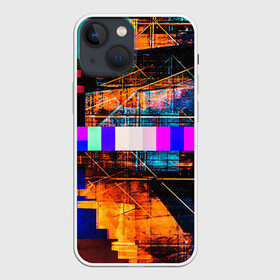 Чехол для iPhone 13 mini с принтом ПОМЕХИ в Кировске,  |  | abstract | abstraction | geometry | line | pattern | psy | абстрактный | абстракция | геометрия | краски | кубики | линии | неоновые | неоновый | психоделика | текстура
