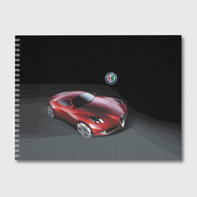 Альбом для рисования с принтом Alfa Romeo в Кировске, 100% бумага
 | матовая бумага, плотность 200 мг. | Тематика изображения на принте: alfa romeo | car | italy | motorsport | prestige | автоспорт | альфа ромео | италия | престиж