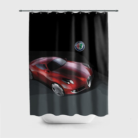Штора 3D для ванной с принтом Alfa Romeo в Кировске, 100% полиэстер | плотность материала — 100 г/м2. Стандартный размер — 146 см х 180 см. По верхнему краю — пластиковые люверсы для креплений. В комплекте 10 пластиковых колец | alfa romeo | car | italy | motorsport | prestige | автоспорт | альфа ромео | италия | престиж