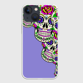 Чехол для iPhone 13 mini с принтом Calavera 2 в Кировске,  |  | color | краски | мексиканский | череп