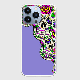 Чехол для iPhone 13 Pro с принтом Calavera 2 в Кировске,  |  | Тематика изображения на принте: color | краски | мексиканский | череп