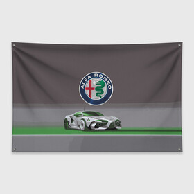 Флаг-баннер с принтом Alfa Romeo motorsport в Кировске, 100% полиэстер | размер 67 х 109 см, плотность ткани — 95 г/м2; по краям флага есть четыре люверса для крепления | alfa romeo | car | italy | motorsport | prestige | автоспорт | альфа ромео | италия | престиж