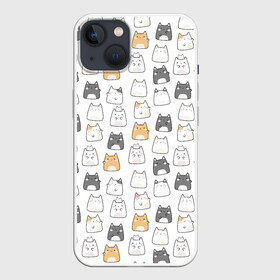 Чехол для iPhone 13 с принтом Толстые котики в Кировске,  |  | cute | japan | japanese | k pop | kawaii | korea | korean | детские | забавные | к поп | кавайные | кей поп | корейские | котики | коты | котята | котятки | кошки | милые | прикольные | пухленькие | пухлые | смешные | счастливые
