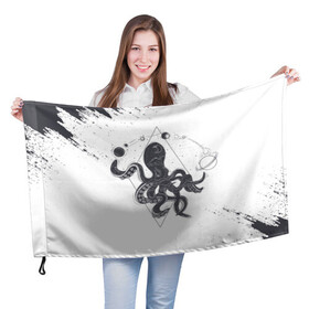 Флаг 3D с принтом Ктулху | Cthulhu (Z) в Кировске, 100% полиэстер | плотность ткани — 95 г/м2, размер — 67 х 109 см. Принт наносится с одной стороны | cthulhu | великий древний | владыка миров | зов ктулху | ктулху | лавкрафта | морское чудовище | чудовище