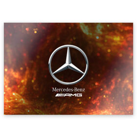 Поздравительная открытка с принтом MERCEDES / МЕРСЕДЕС в Кировске, 100% бумага | плотность бумаги 280 г/м2, матовая, на обратной стороне линовка и место для марки
 | amg | auto | bens | benz | logo | merc | mercedes | mercedes benz | mersedes | moto | star | vthctltc | авто | амг | бенц | звезда | класс | лого | логотип | мерин | мерс | мерседес | мерседес бенц | мото | символ | символы | ьуксувуы
