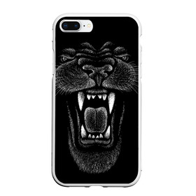 Чехол для iPhone 7Plus/8 Plus матовый с принтом Черная пантера в Кировске, Силикон | Область печати: задняя сторона чехла, без боковых панелей | big | black | cat | danger | jungle | king | leopard | panter | panther | picture | большая | большой | джунглей | джунгли | зубы | король | кот | кошка | леопард | мелками | опасная | опасный | охотник | пантера | пасть | рисунок | хищник | 
