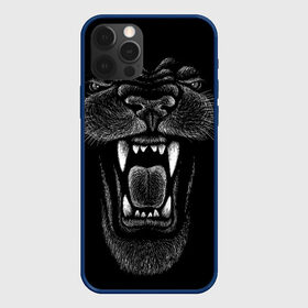 Чехол для iPhone 12 Pro с принтом Черная пантера в Кировске, силикон | область печати: задняя сторона чехла, без боковых панелей | big | black | cat | danger | jungle | king | leopard | panter | panther | picture | большая | большой | джунглей | джунгли | зубы | король | кот | кошка | леопард | мелками | опасная | опасный | охотник | пантера | пасть | рисунок | хищник | 