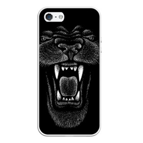 Чехол для iPhone 5/5S матовый с принтом Черная пантера в Кировске, Силикон | Область печати: задняя сторона чехла, без боковых панелей | Тематика изображения на принте: big | black | cat | danger | jungle | king | leopard | panter | panther | picture | большая | большой | джунглей | джунгли | зубы | король | кот | кошка | леопард | мелками | опасная | опасный | охотник | пантера | пасть | рисунок | хищник | 