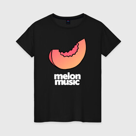 Женская футболка хлопок с принтом MELON MUSIC в Кировске, 100% хлопок | прямой крой, круглый вырез горловины, длина до линии бедер, слегка спущенное плечо | mayot | melon | music | seemee | yungway | вэй | дыни | майот | мелон | мьюзик | сими | янг | янгвэй