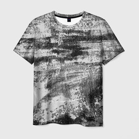 Мужская футболка 3D с принтом Black only в Кировске, 100% полиэфир | прямой крой, круглый вырез горловины, длина до линии бедер | белый | паттерн | серый | стена | текстура | уголь | черный | штрихи | штукатурка