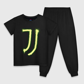 Детская пижама хлопок с принтом Juventus | Spray logo (2021) в Кировске, 100% хлопок |  брюки и футболка прямого кроя, без карманов, на брюках мягкая резинка на поясе и по низу штанин
 | 0x000000123 | juve | juventus | ronaldo | юве | ювентус
