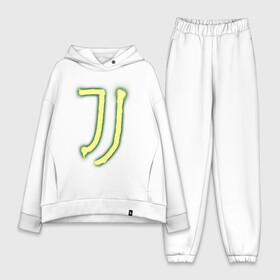 Женский костюм хлопок Oversize с принтом Juventus | Spray logo (2021) в Кировске,  |  | 0x000000123 | juve | juventus | ronaldo | юве | ювентус