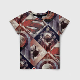 Детская футболка 3D с принтом Супермен в Кировске, 100% гипоаллергенный полиэфир | прямой крой, круглый вырез горловины, длина до линии бедер, чуть спущенное плечо, ткань немного тянется | man | steel | superman | vdzajul | супермен | супермэн
