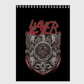 Скетчбук с принтом Slayer в Кировске, 100% бумага
 | 48 листов, плотность листов — 100 г/м2, плотность картонной обложки — 250 г/м2. Листы скреплены сверху удобной пружинной спиралью | kerry king | musical group | repentless | slayer | tom araya | метал | том арайа | трэш