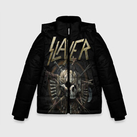 Зимняя куртка для мальчиков 3D с принтом Slayer в Кировске, ткань верха — 100% полиэстер; подклад — 100% полиэстер, утеплитель — 100% полиэстер | длина ниже бедра, удлиненная спинка, воротник стойка и отстегивающийся капюшон. Есть боковые карманы с листочкой на кнопках, утяжки по низу изделия и внутренний карман на молнии. 

Предусмотрены светоотражающий принт на спинке, радужный светоотражающий элемент на пуллере молнии и на резинке для утяжки | kerry king | musical group | repentless | slayer | tom araya | метал | том арайа | трэш