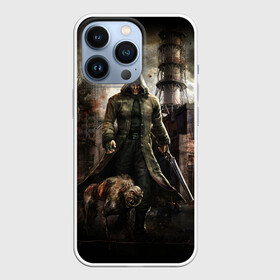 Чехол для iPhone 13 Pro с принтом S.T.A.L.K.E.R. Man Made Hell в Кировске,  |  | Тематика изображения на принте: chernobyl | post apocalypse | pripyat | s.t.a.l.k.e.r. | s.t.a.l.k.e.r. 2 | shadow of chernobyl | stalker | stalker 2 | stalker2 | zone | зона | постапокалипсис | припять | сталкер | сталкер 2 | сталкер2 | тень чернобыля | черно