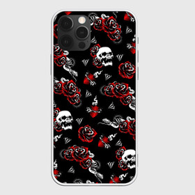 Чехол для iPhone 12 Pro Max с принтом Черепа и розы в Кировске, Силикон |  | diamond | diamonds | gothic | heart | hearts | roses | skull | skulls | snake | snakes | tattoo | tattoos | брилианты | бриллианты | готика | готическая | готичная | змеи | змея | розы | сердца | сердце | тату | татуировка | татуировки | череп 