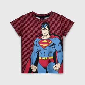 Детская футболка 3D с принтом I am your Superman в Кировске, 100% гипоаллергенный полиэфир | прямой крой, круглый вырез горловины, длина до линии бедер, чуть спущенное плечо, ткань немного тянется | man | steel | superman | vdzajul | супермен | супермэн