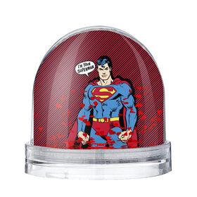Снежный шар с принтом I am your Superman в Кировске, Пластик | Изображение внутри шара печатается на глянцевой фотобумаге с двух сторон | man | steel | superman | vdzajul | супермен | супермэн