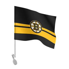 Флаг для автомобиля с принтом BOSTON BRUINS NHL в Кировске, 100% полиэстер | Размер: 30*21 см | black | boston | bruins | hockey | ice | logo | nhl | sport | usa | бостон | брюинз | логотип | нхл | спорт | хоккей