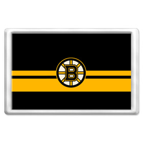 Магнит 45*70 с принтом BOSTON BRUINS NHL в Кировске, Пластик | Размер: 78*52 мм; Размер печати: 70*45 | black | boston | bruins | hockey | ice | logo | nhl | sport | usa | бостон | брюинз | логотип | нхл | спорт | хоккей
