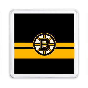 Магнит 55*55 с принтом BOSTON BRUINS NHL в Кировске, Пластик | Размер: 65*65 мм; Размер печати: 55*55 мм | black | boston | bruins | hockey | ice | logo | nhl | sport | usa | бостон | брюинз | логотип | нхл | спорт | хоккей