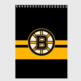 Скетчбук с принтом BOSTON BRUINS NHL в Кировске, 100% бумага
 | 48 листов, плотность листов — 100 г/м2, плотность картонной обложки — 250 г/м2. Листы скреплены сверху удобной пружинной спиралью | black | boston | bruins | hockey | ice | logo | nhl | sport | usa | бостон | брюинз | логотип | нхл | спорт | хоккей
