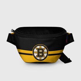 Поясная сумка 3D с принтом BOSTON BRUINS NHL в Кировске, 100% полиэстер | плотная ткань, ремень с регулируемой длиной, внутри несколько карманов для мелочей, основное отделение и карман с обратной стороны сумки застегиваются на молнию | black | boston | bruins | hockey | ice | logo | nhl | sport | usa | бостон | брюинз | логотип | нхл | спорт | хоккей