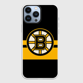 Чехол для iPhone 13 Pro Max с принтом BOSTON BRUINS NHL в Кировске,  |  | black | boston | bruins | hockey | ice | logo | nhl | sport | usa | бостон | брюинз | логотип | нхл | спорт | хоккей