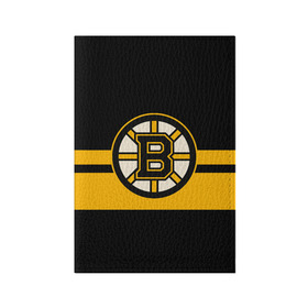 Обложка для паспорта матовая кожа с принтом BOSTON BRUINS NHL в Кировске, натуральная матовая кожа | размер 19,3 х 13,7 см; прозрачные пластиковые крепления | black | boston | bruins | hockey | ice | logo | nhl | sport | usa | бостон | брюинз | логотип | нхл | спорт | хоккей