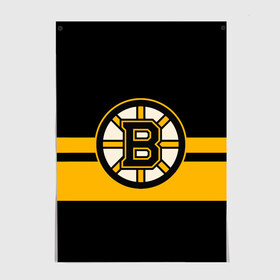Постер с принтом BOSTON BRUINS NHL в Кировске, 100% бумага
 | бумага, плотность 150 мг. Матовая, но за счет высокого коэффициента гладкости имеет небольшой блеск и дает на свету блики, но в отличии от глянцевой бумаги не покрыта лаком | black | boston | bruins | hockey | ice | logo | nhl | sport | usa | бостон | брюинз | логотип | нхл | спорт | хоккей