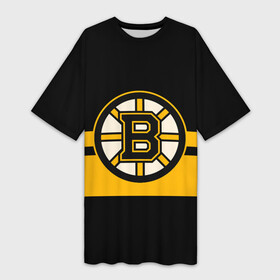 Платье-футболка 3D с принтом BOSTON BRUINS NHL в Кировске,  |  | Тематика изображения на принте: black | boston | bruins | hockey | ice | logo | nhl | sport | usa | бостон | брюинз | логотип | нхл | спорт | хоккей