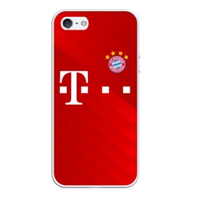 Чехол для iPhone 5/5S матовый с принтом FC Bayern Munchen Форма в Кировске, Силикон | Область печати: задняя сторона чехла, без боковых панелей | Тематика изображения на принте: 