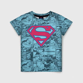 Детская футболка 3D с принтом Man of steel в Кировске, 100% гипоаллергенный полиэфир | прямой крой, круглый вырез горловины, длина до линии бедер, чуть спущенное плечо, ткань немного тянется | man | steel | superman | vdzajul | супермен | супермэн