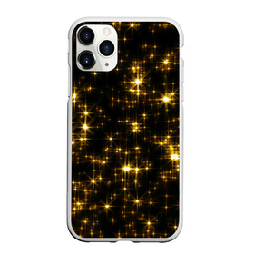 Чехол для iPhone 11 Pro Max матовый с принтом Золотые звёзды в Кировске, Силикон |  | блеск | звёзды | золото | ночь | сияние | темнота | черный