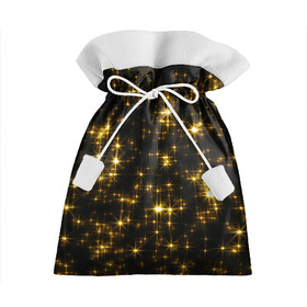 Подарочный 3D мешок с принтом Золотые звёзды в Кировске, 100% полиэстер | Размер: 29*39 см | блеск | звёзды | золото | ночь | сияние | темнота | черный
