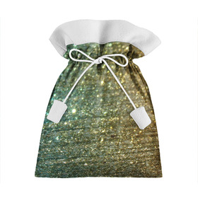 Подарочный 3D мешок с принтом Бирюзовый блеск в Кировске, 100% полиэстер | Размер: 29*39 см | Тематика изображения на принте: бирюзовый | блеск | блестящая пыль | зелёный | стразы