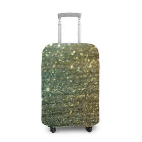 Чехол для чемодана 3D с принтом Бирюзовый блеск в Кировске, 86% полиэфир, 14% спандекс | двустороннее нанесение принта, прорези для ручек и колес | бирюзовый | блеск | блестящая пыль | зелёный | стразы