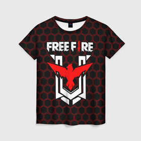 Женская футболка 3D с принтом FREE FIRE / ФРИ ФАЕР в Кировске, 100% полиэфир ( синтетическое хлопкоподобное полотно) | прямой крой, круглый вырез горловины, длина до линии бедер | afth | ahb | ahbafth | fire | fps | free | freefire | garena | logo | master | mobile | online | акуу | акууашку | ашку | гарена | игра | игры | лого | логотип | логотипы | мастер | мобильная | нож | онлайн | символ | символы | фаер | фире | фпс 
