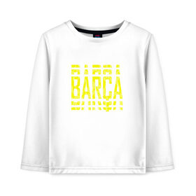 Детский лонгслив хлопок с принтом FC Barcelona | BARCA (2021) в Кировске, 100% хлопок | круглый вырез горловины, полуприлегающий силуэт, длина до линии бедер | 0x000000123 | barca | barcelona | fcb | messi | барса | барселона | фкб