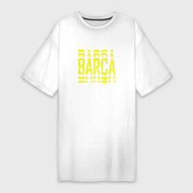 Платье-футболка хлопок с принтом FC Barcelona  BARCA (2021) в Кировске,  |  | 0x000000123 | barca | barcelona | fcb | messi | барса | барселона | фкб