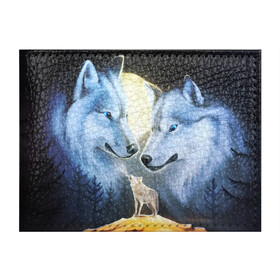Обложка для студенческого билета с принтом ВОЛК В НОЧИ(D) в Кировске, натуральная кожа | Размер: 11*8 см; Печать на всей внешней стороне | Тематика изображения на принте: wolf | волк | волки | волчица | животные | одинокий волк
